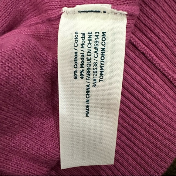 Tommy John Lounge 2 PC SET Joggers + Sweatshirt S NWT $236.00 Rose Sweater KNIT - Picture 10 of 11